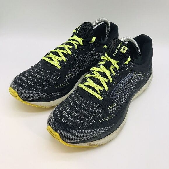 Brooks Glycerin 19 Running Shoe Mens 10D Black Green Lace Up Sneaker 1103561D050 - Picture 3 of 11
